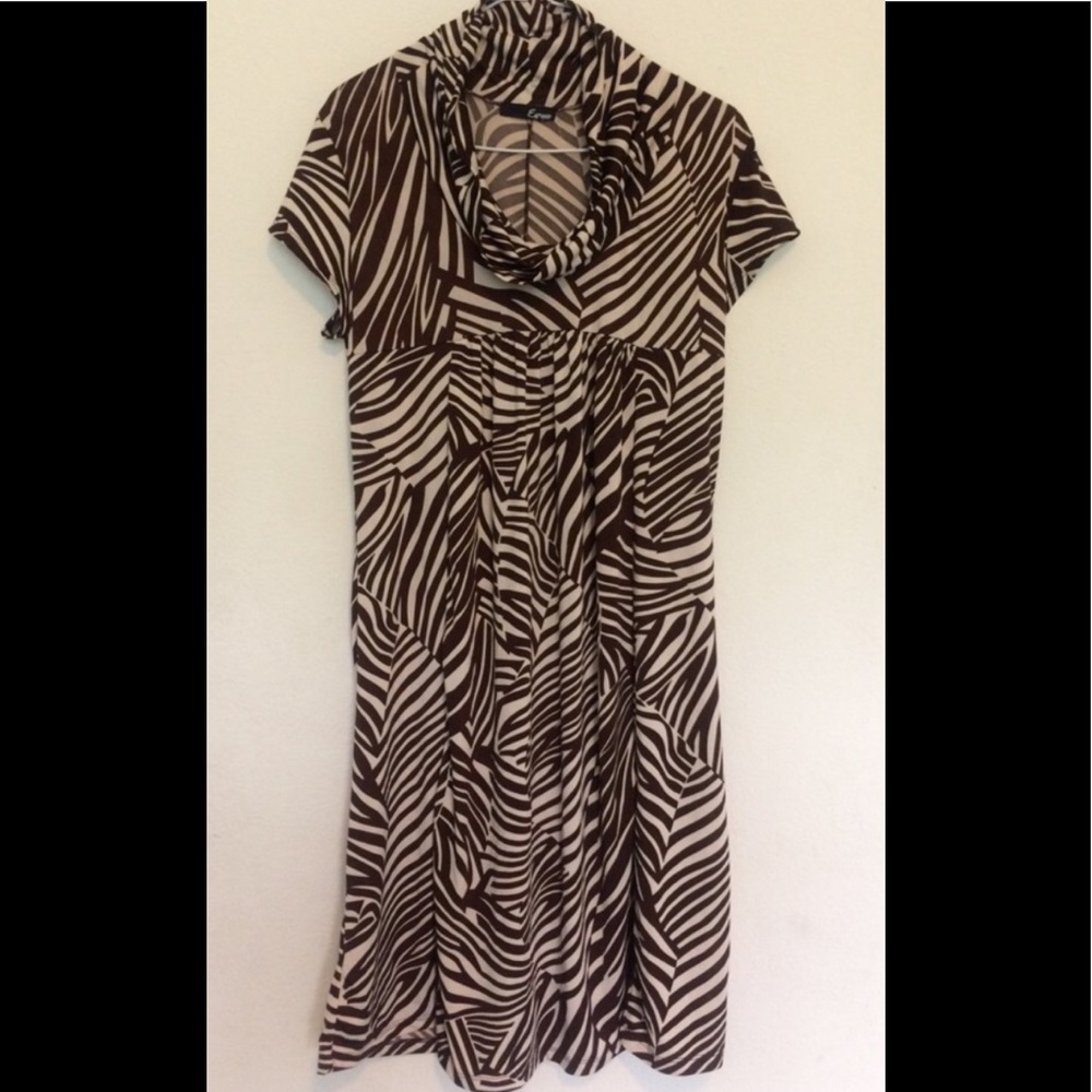 Sexy Brown and White Stripped Dress Size XL